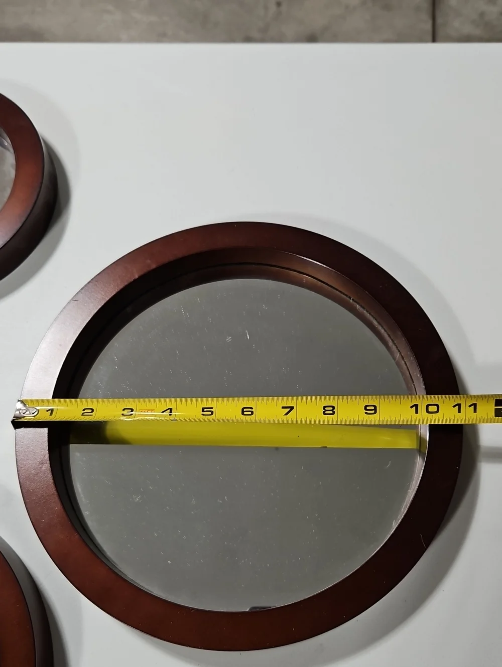 Round Wall Mirror Trio in Dark Brown